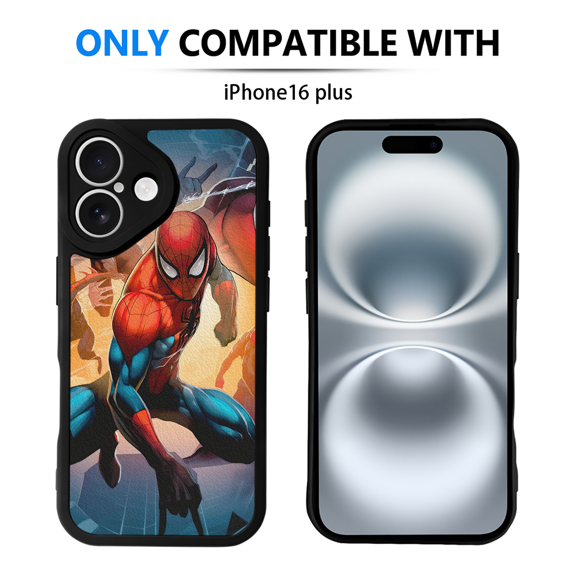 Spider Man スパイダーマン 【iPhone 16シリーズ対応】シリコンスマホケース（レザー調） 材質：シリコン
